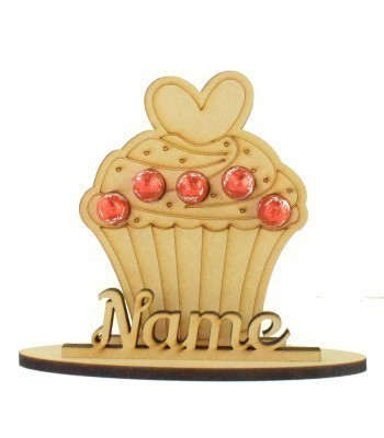 6mm Personalised Cupcake Shape Mini Lindt Egg Holder on a Stand - Stand Options